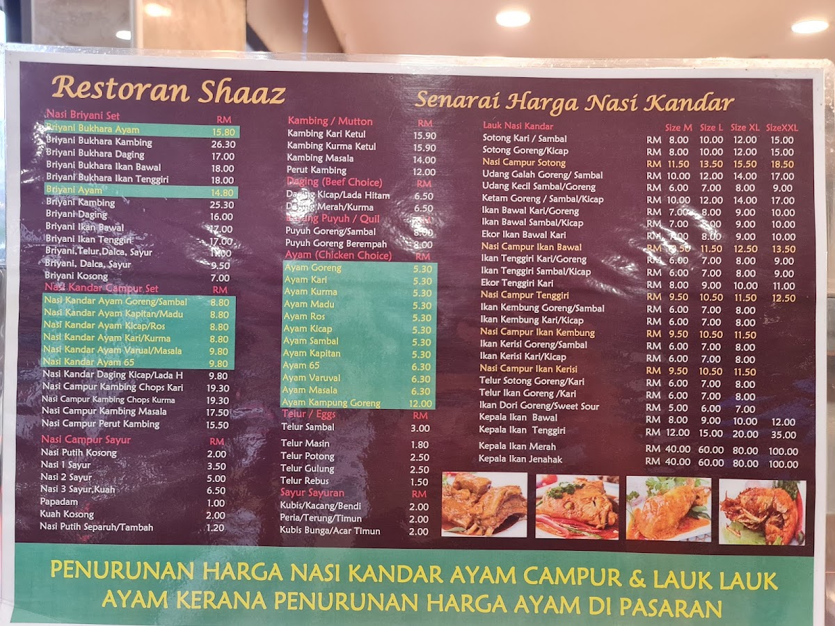 Restoran Nasi Kandar Shaaz Menu - Image 3