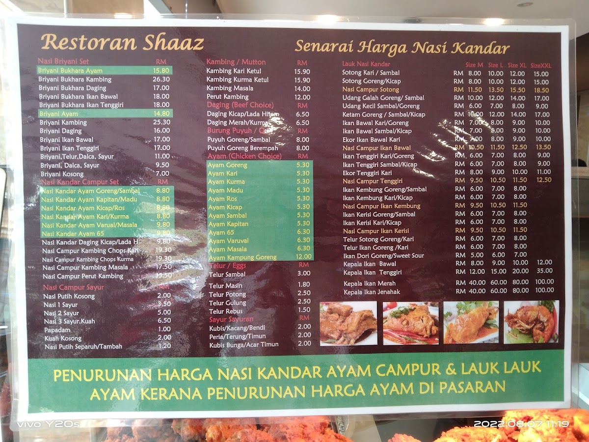 Restoran Nasi Kandar Shaaz Menu - Image 4